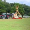 The first tipi being setup.